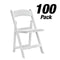 Chivari 100 Pack White WoodGrain™ Resin Folding Chair CFRWB-A-100