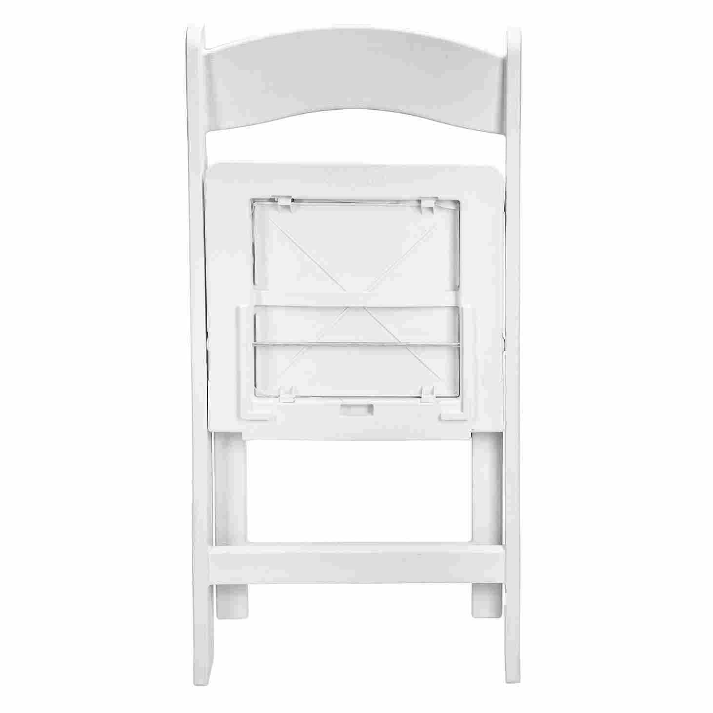 Chivari 100 Pack White WoodGrain™ Resin Folding Chair CFRWB-A-100