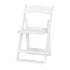 ChairMates White Grass and Sand Series Resin Folding Chair with White Vinyl Cushion and Stainless Steel Hardware CFRWGS-AX-T