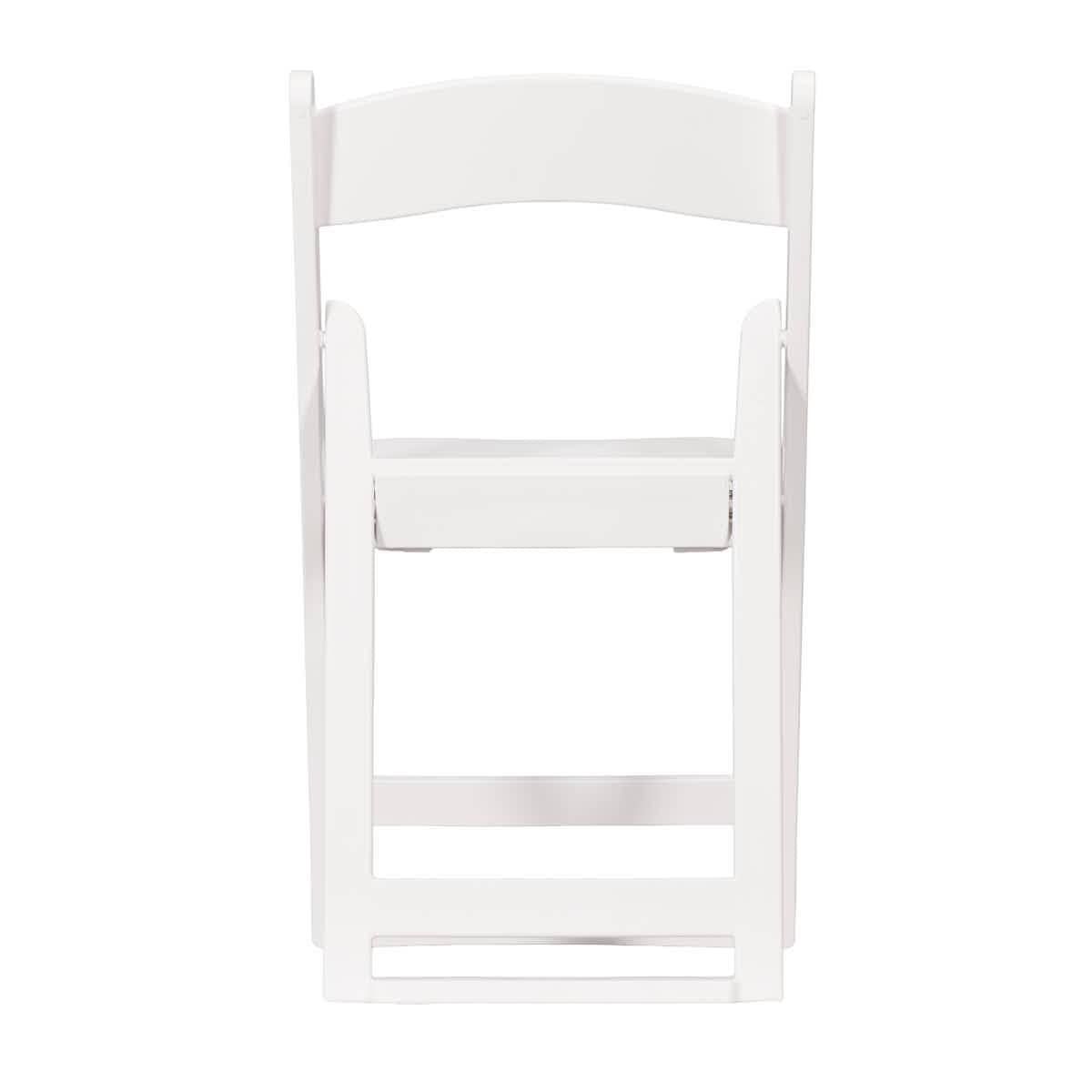 ChairMates White Grass and Sand Series Resin Folding Chair with White Vinyl Cushion and Stainless Steel Hardware CFRWGS-AX-T