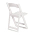 ChairMates White Grass and Sand Series Resin Folding Chair with White Vinyl Cushion and Stainless Steel Hardware CFRWGS-AX-T