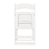 ChairMates White Grass and Sand Series Resin Folding Chair with White Vinyl Cushion and Stainless Steel Hardware CFRWGS-AX-T