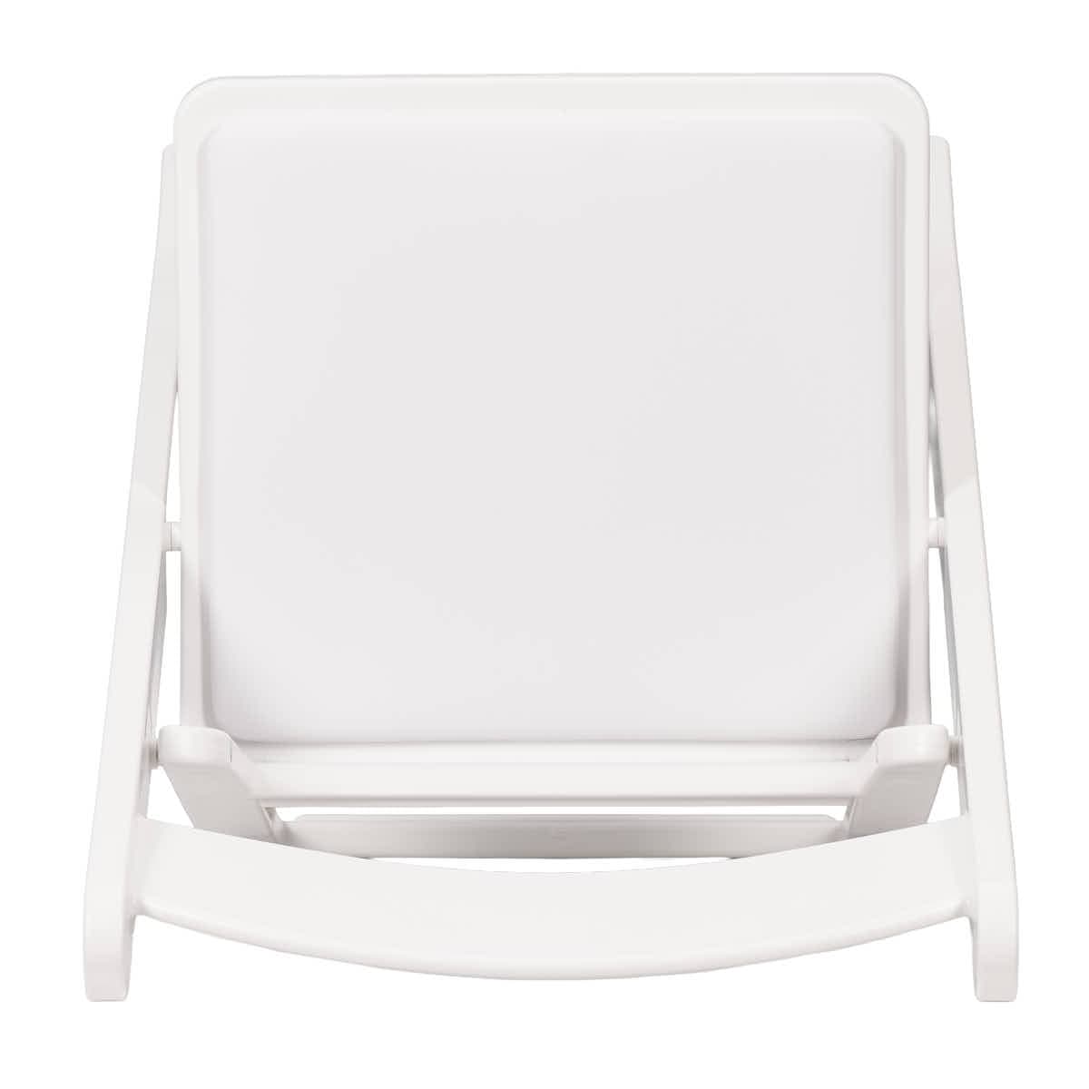 ChairMates White Grass and Sand Series Resin Folding Chair with White Vinyl Cushion and Stainless Steel Hardware CFRWGS-AX-T