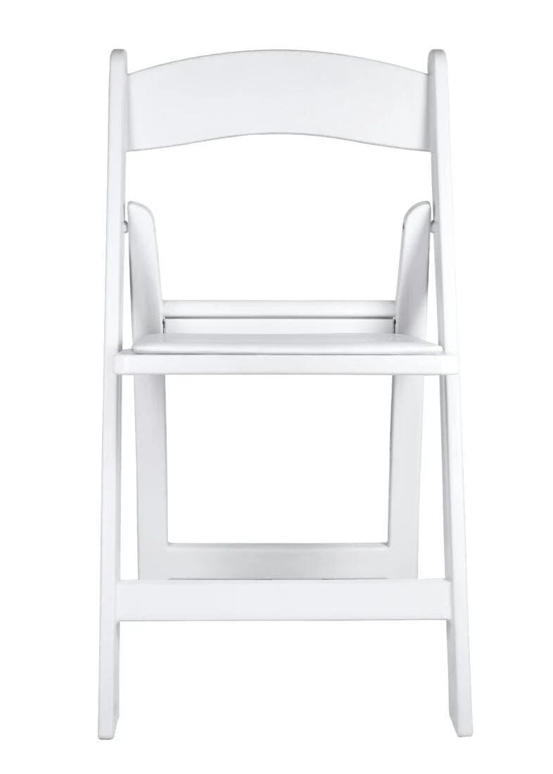 Chivari 100 Pack White SuperResin™ Folding Chair with Stainless Steel Hardware CFRWS-AX-T-100