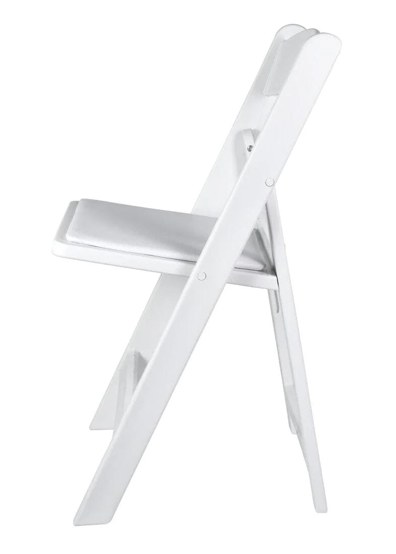 Chivari 100 Pack White SuperResin™ Folding Chair with Stainless Steel Hardware CFRWS-AX-T-100