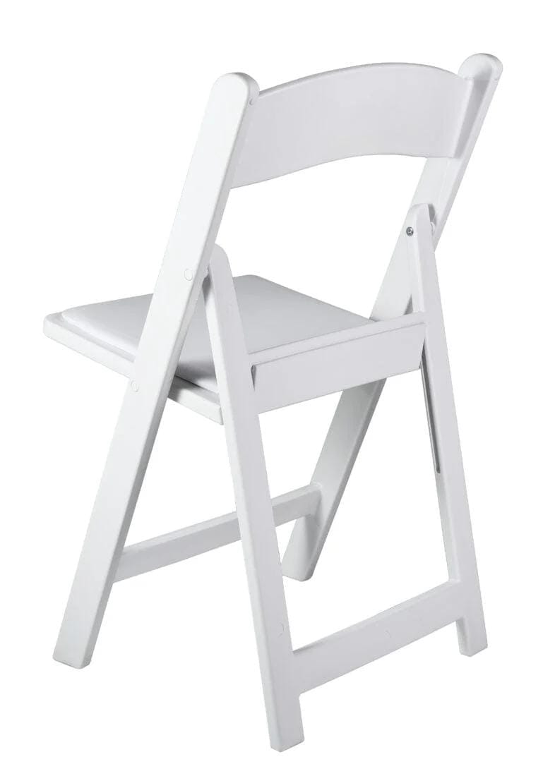 Chivari 100 Pack White SuperResin™ Folding Chair with Stainless Steel Hardware CFRWS-AX-T-100
