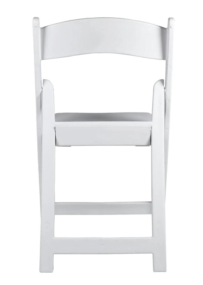 Chivari 100 Pack White SuperResin™ Folding Chair with Stainless Steel Hardware CFRWS-AX-T-100