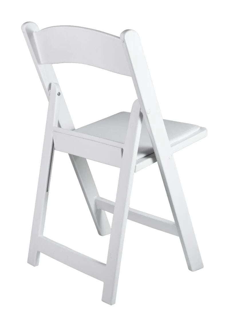 Chivari 100 Pack White SuperResin™ Folding Chair with Stainless Steel Hardware CFRWS-AX-T-100