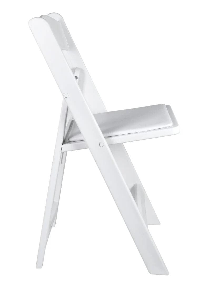 Chivari 100 Pack White SuperResin™ Folding Chair with Stainless Steel Hardware CFRWS-AX-T-100