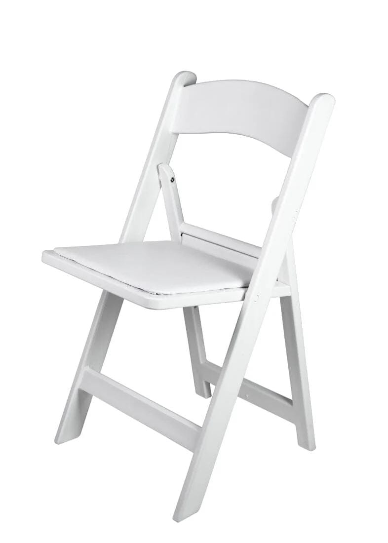 Chivari 100 Pack White SuperResin™ Folding Chair with Stainless Steel Hardware CFRWS-AX-T-100