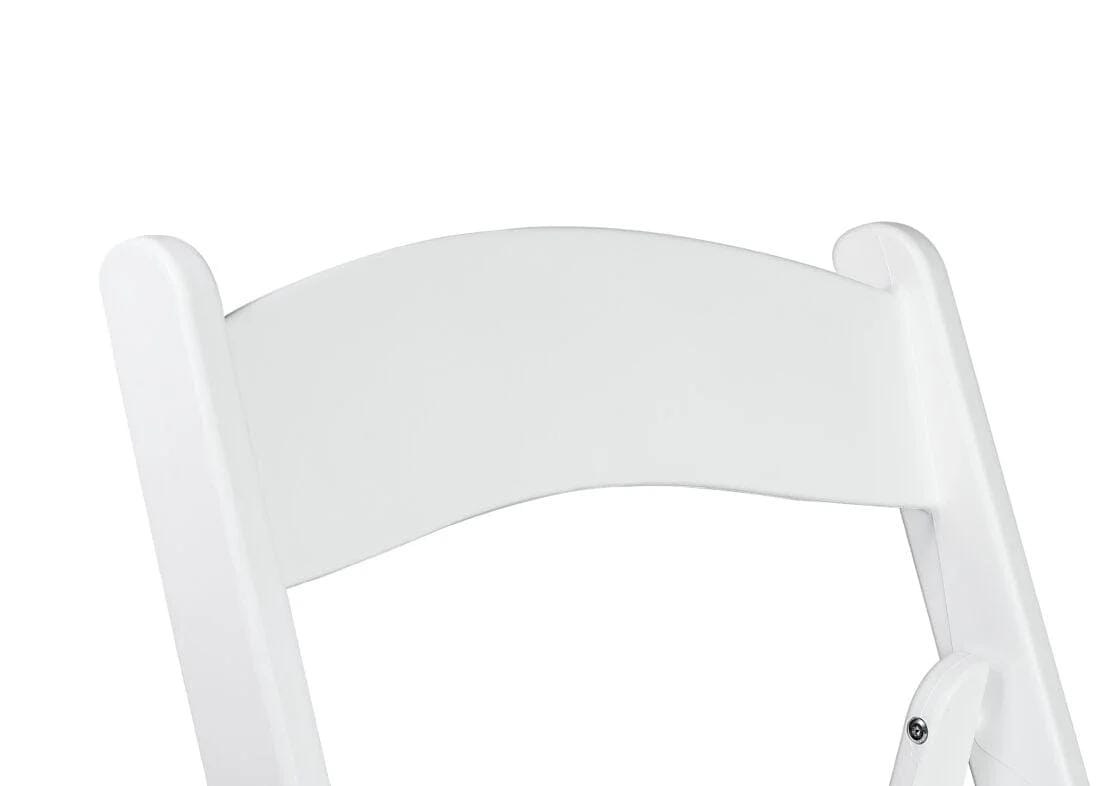 Chivari 100 Pack White SuperResin™ Folding Chair with Stainless Steel Hardware CFRWS-AX-T-100