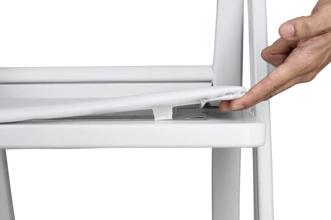 Chivari 100 Pack White SuperResin™ Folding Chair with Stainless Steel Hardware CFRWS-AX-T-100