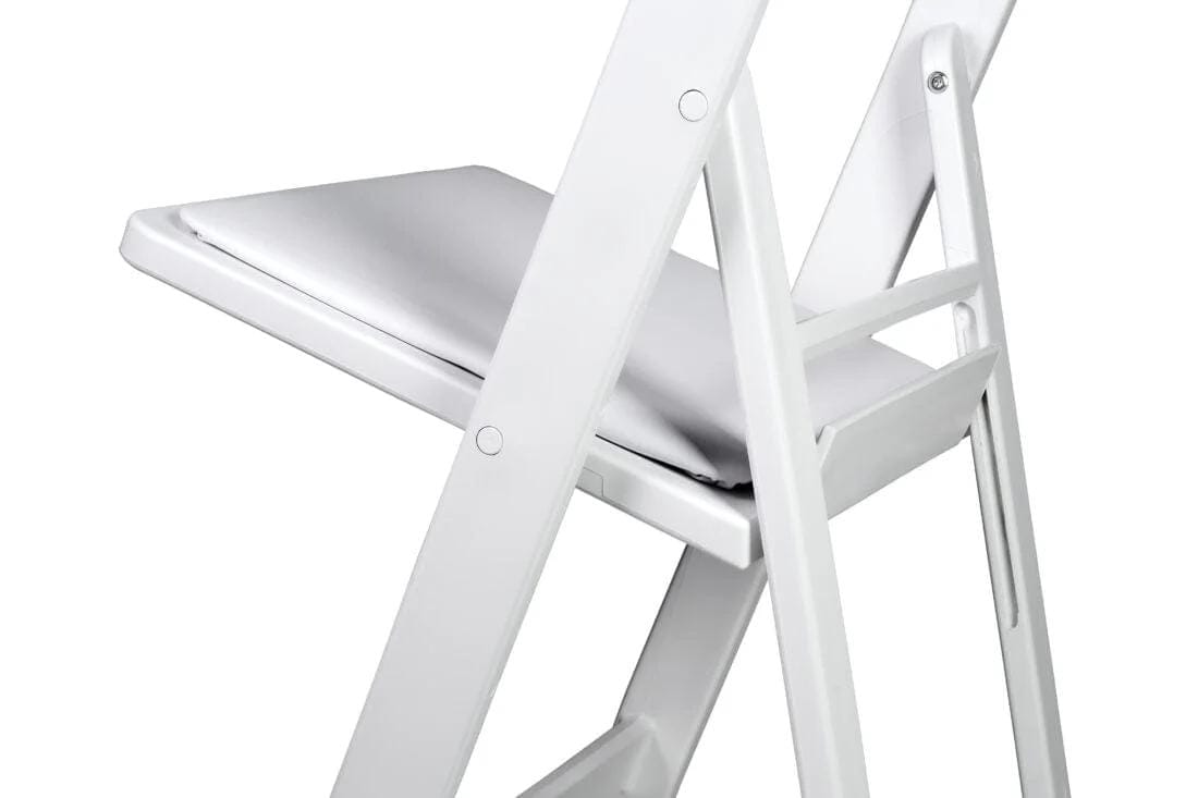 Chivari 100 Pack White SuperResin™ Folding Chair with Stainless Steel Hardware CFRWS-AX-T-100