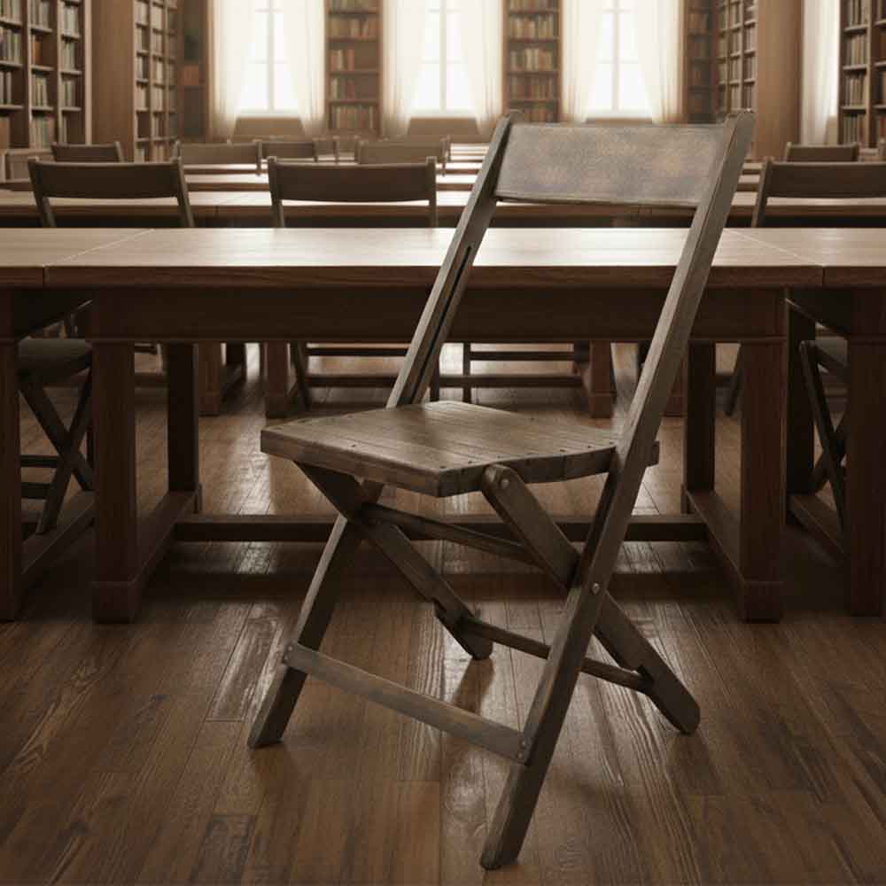 Chivari Rustic ToughWood™ Folding Chair 1942 Style Slatted CFWRS-ZG-T