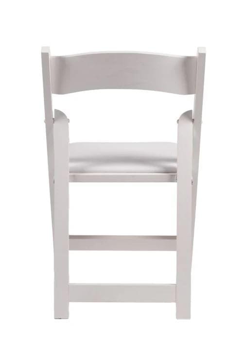 Chivari 40 Pack White ToughWood Folding Chairs with White Cushions CFWW-WHI-AX-T-40