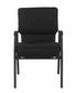 Chivari Black Fabric Church Chair with Dual Arms Cut Away Back 20.5" on Black Frame CH20BB-D-ZF-T