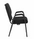 Chivari Black Fabric Church Chair with Dual Arms Cut Away Back 20.5" on Black Frame CH20BB-D-ZF-T