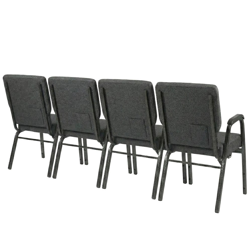 Chivari Gray Fabric Four Seat Waiting Room Chair/Loveseat on Silver Vein Frame CH20GRSV-LR4-KIT