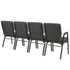 Chivari Gray Fabric Four Seat Waiting Room Chair/Loveseat on Silver Vein Frame CH20GRSV-LR4-KIT
