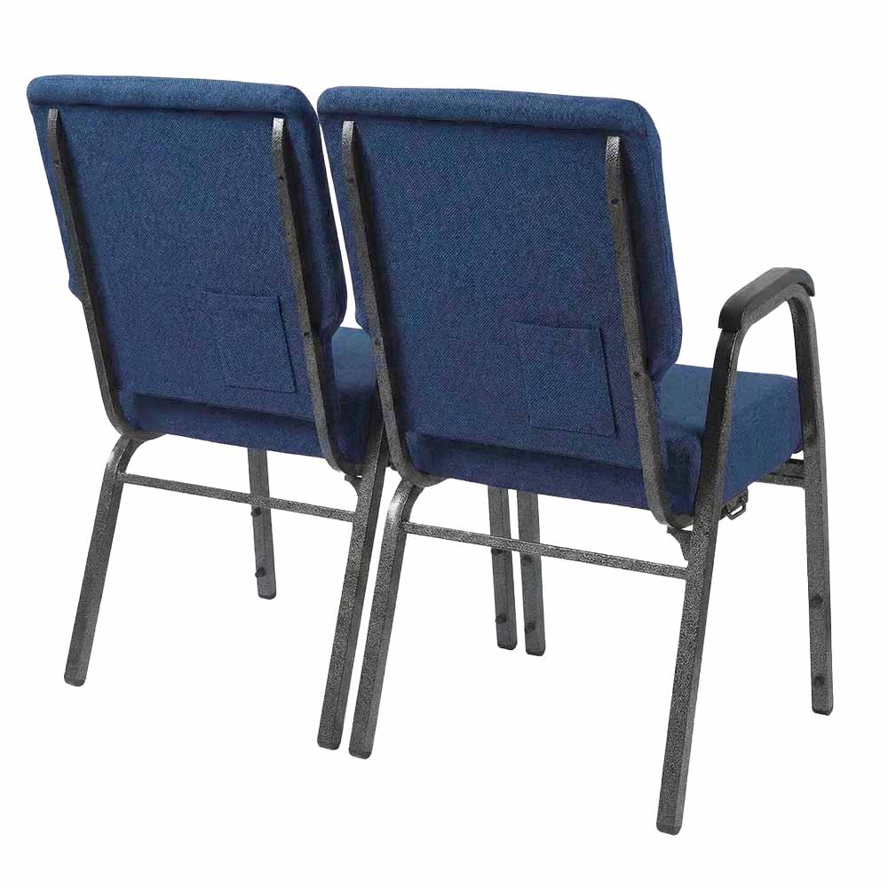 Chivari Indigo Fabric Two Seat Waiting Room Chair/Loveseat on Silver Vein Frame CH20IMSV-LR-KIT