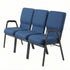 Chivari Indigo Fabric Three Seat Waiting Room Chair/Loveseat on Silver Vein Frame CH20IMSV-LR3-KIT