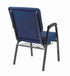 Chivari Indigo Fabric Church Chair with Right Arm with Cut Away Back 20.5" on  Silver Vein Frame CH20IMSV-R-ZF-T