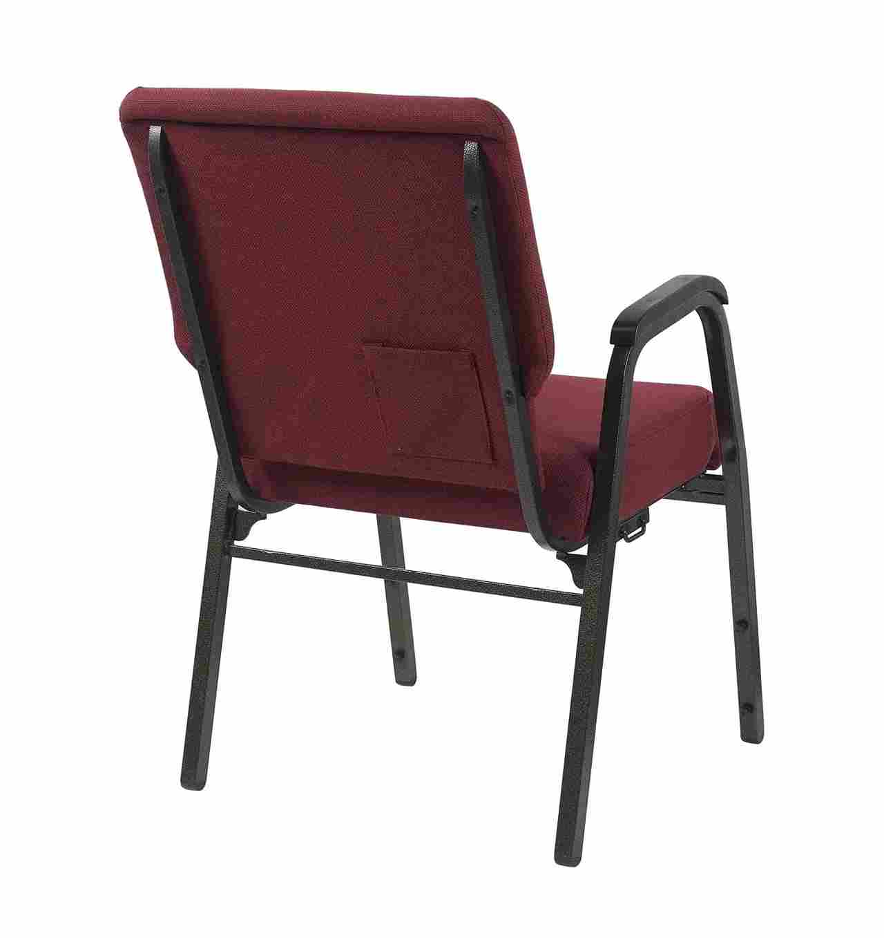 Chivari Maroon Fabric Church Chair with Dual Arms Cut Away Back 20.5" on Gold Vein Frame CH20MGV-D-ZF-T