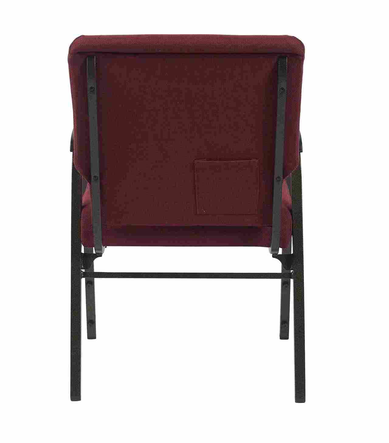 Chivari Maroon Fabric Church Chair with Dual Arms Cut Away Back 20.5" on Gold Vein Frame CH20MGV-D-ZF-T