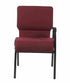 Chivari Maroon Fabric Church Chair with Left Arm Cut Away Back 20.5" Wide Gold Vein Frame CH20MGV-L-ZF-T