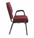 Chivari Maroon Fabric Church Chair with Left Arm Cut Away Back 20.5" Wide Gold Vein Frame CH20MGV-L-ZF-T