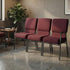 Chivari Maroon Fabric Three Seat Waiting Room Chair/Loveseat on Gold Vein Frame CH20MGV-LR3-KIT