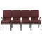 Chivari Maroon Fabric Four Seat Waiting Room Chair/Loveseat on Gold Vein Frame CH20MGV-LR4-KIT