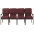 Chivari Maroon Fabric Four Seat Waiting Room Chair/Loveseat on Gold Vein Frame CH20MGV-LR4-KIT