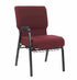 Chivari Maroon Fabric Church Chair with Right Arm Cut Away Back 20.5" on Gold Vein Frame CH20MGV-R-ZF-T