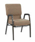 Chivari Tan Fabric Church Chair with Dual Arms Cut Away Back 20.5" on Gold Vein Frame CH20TGV-D-ZF-T