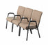 Chivari Tan Fabric Church Chair with Dual Arms Cut Away Back 20.5" on Gold Vein Frame CH20TGV-D-ZF-T