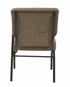Chivari Tan Fabric Church Chair with Left Arm Cut Away Back 20.5" on Gold Vein Frame CH20TGV-L-ZF-T