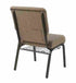 Chivari Tan Fabric Church Chair with Left Arm Cut Away Back 20.5" on Gold Vein Frame CH20TGV-L-ZF-T