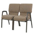 Chivari Tan Fabric Two Seat Waiting Room Chair/Loveseat on Gold Vein Frame CH20TGV-LR-KIT