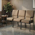 Chivari Tan Fabric Three Seat Waiting Room Chair/Loveseat on Gold Vein Frame CH20TGV-LR3-KIT