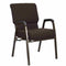 Chivari Walnut Church Chair with White Dot Fabric w/ Dual Arms with Cut Away Back 20.5" on Gold Vein Frame CH20WDGV-D-ZF-T