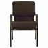 Chivari Walnut Church Chair with White Dot Fabric w/ Dual Arms with Cut Away Back 20.5" on Gold Vein Frame CH20WDGV-D-ZF-T