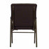 Chivari Walnut Church Chair with White Dot Fabric w/ Dual Arms with Cut Away Back 20.5" on Gold Vein Frame CH20WDGV-D-ZF-T