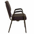 Chivari Walnut Church Chair with White Dot Fabric w/ Dual Arms with Cut Away Back 20.5" on Gold Vein Frame CH20WDGV-D-ZF-T