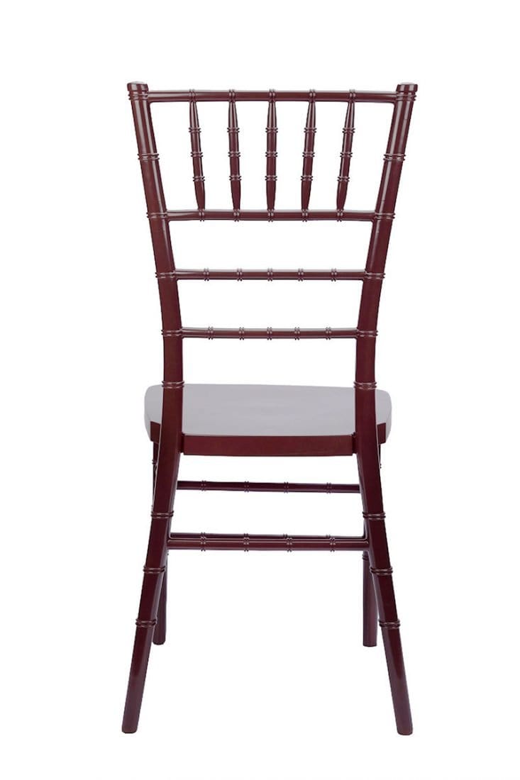 Chivari 100 Person Luxury Event Package:  Includes 100 Fruitwood Resin Steel Skeleton™ Chiavari Chairs Plus 10 Round 72" Heavy Duty Banquet Folding Tables Plus a Banquet Table Cart PACK100CCRFSTEEL1072RD-T