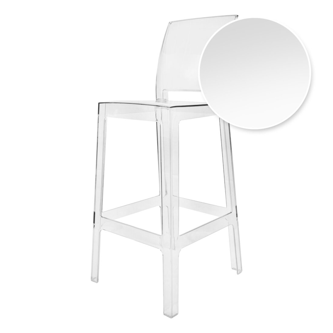 Clear Ghost Barstool with Oval Back BGRO-ZG-T Chair Swatch