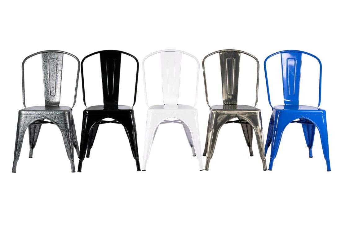 Chivari GunMetal Gray Hi Gloss Tolix Style Metal Chair CTMGU-AX-T