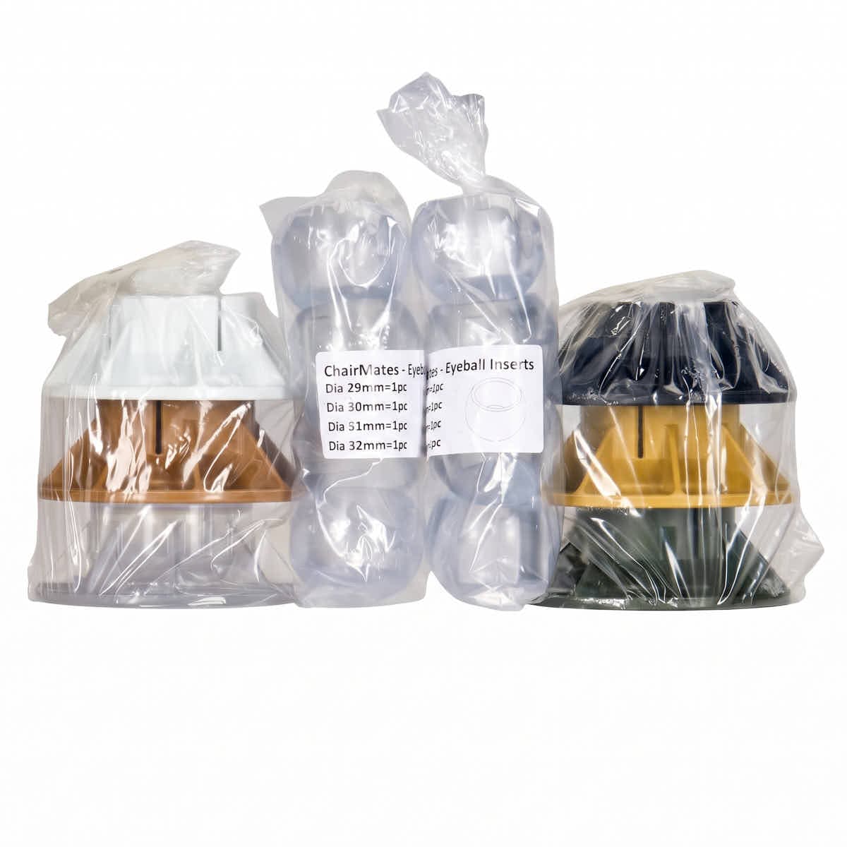 ChairMates ChairMates Sample Box with Clear Ball Inserts and 4" Chair Shoes for Grass and Sand Events CM-SMPL-KT
