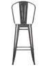Chivari Hammered Gray Tolix Style Metal Barstool with Back BTBMCH-AX-T