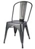 Chivari Hammered Gray Tolix Style Metal Chair CTMCH-AX-T